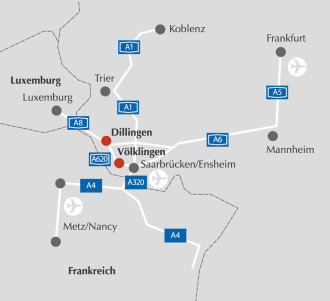The main traffic links to Dillingen and Vöklingen